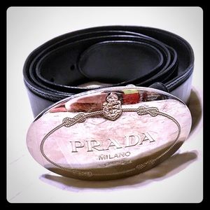 Prada Oval Logo Belt